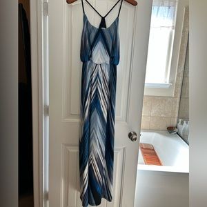 Charlotte Russe maxi dress with blue waterfall colors